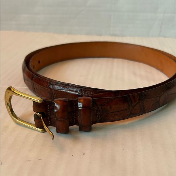 Martin Dingman Alligator Grain Italian Calfskin Leather mens Belt Size 46